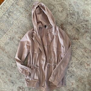 Women's Dusty Pink Hooded Utility Style Jacket
